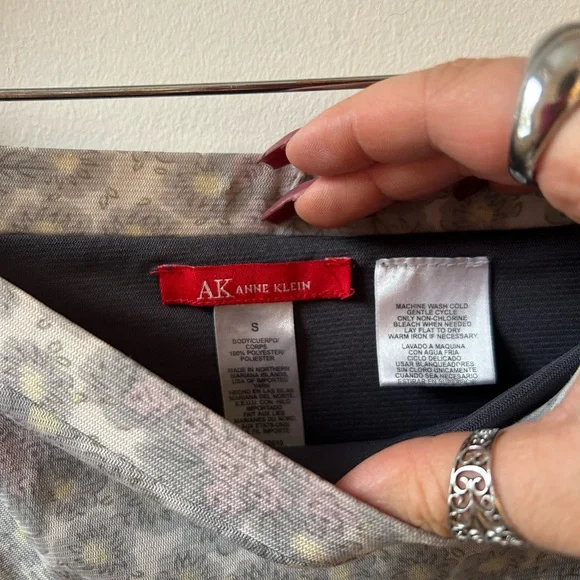 Anne Klein Lavender and Light Gray Floral Maxi Skirt - Picture 4 of 5